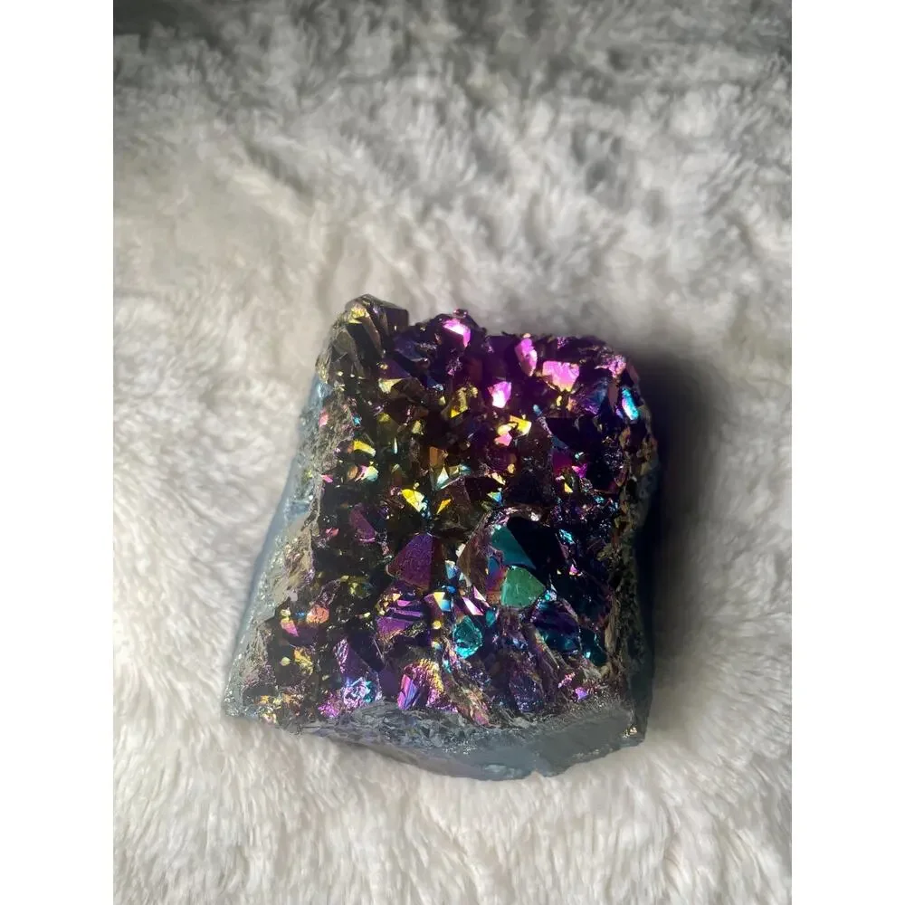 Titanium Aura Quartz Cluster - 386 Grams (13.6 oz)